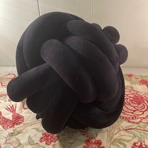 Knotted Black Throw Toss Interesting Pillow